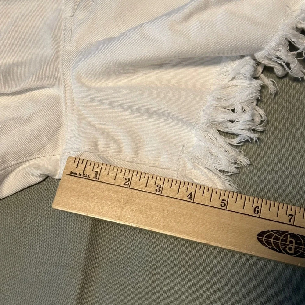 Habitual Girl White Denim High Waist Frayed‎ Hem Shorts Teen Size 16